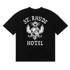 Rhude St. Rhude Hotel Chest Crest Graphic Short Sleeve T-Shirt