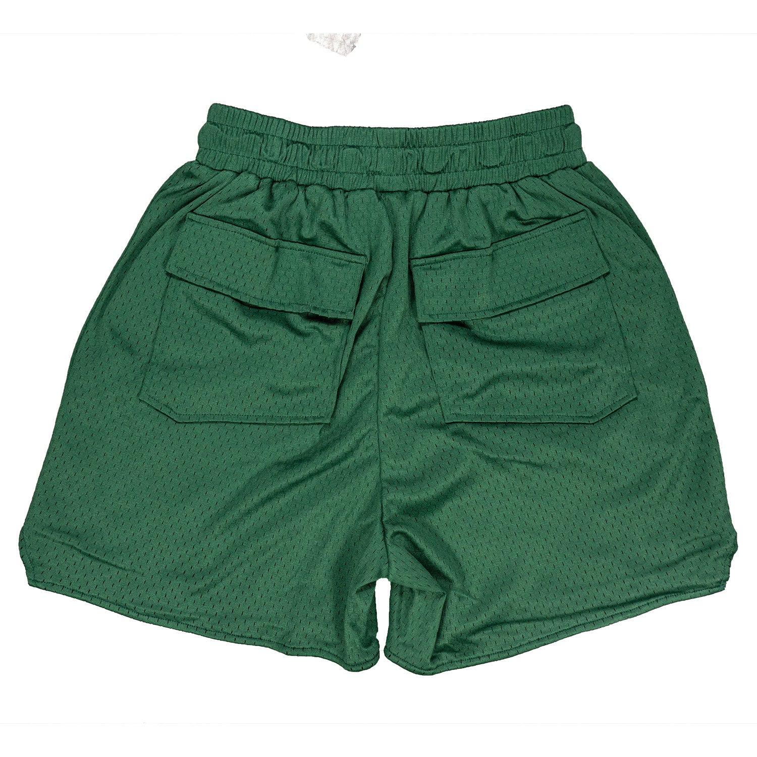 Rhude Large Logo Applique Mesh Streetwear Drawstring Green Shorts